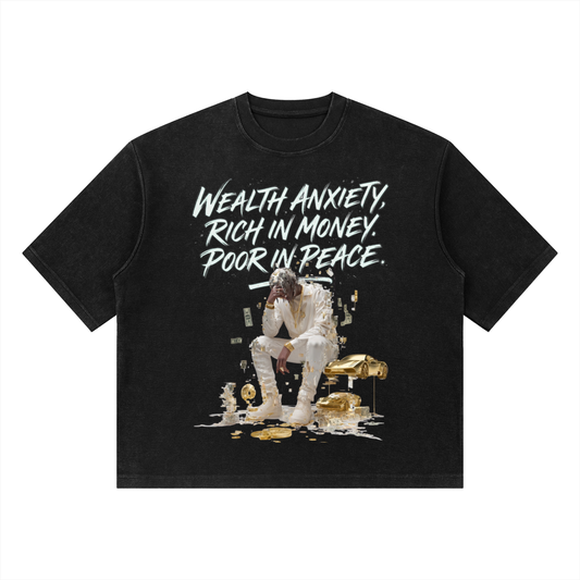 Wealth Anxiety - Waffle Boxy T-Shirt